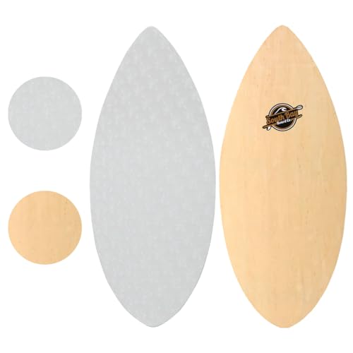 South Bay Board Co. - 41' / 36” Skipper Skimboard - Beginners Skim Board for Kids - Durable, Lightweight Wood Body with Wax-Free Textured Foam Top Deck - Performance Tear Drop Shape