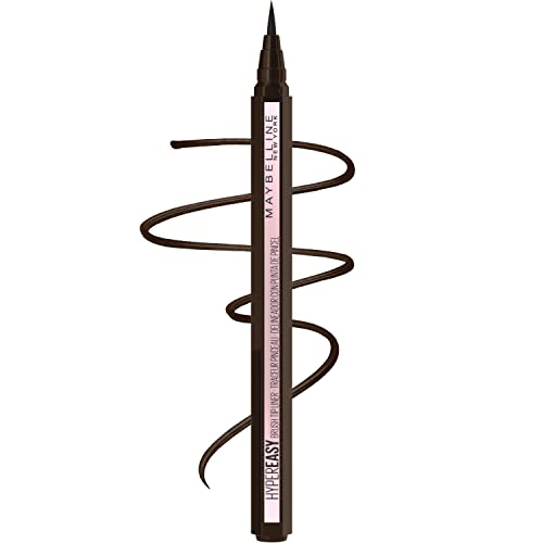 MAYBELLINE New York Hyper Easy Liquid Pen No-Skip Waterproof Eyeliner, Satin Finish, Pitch Brown