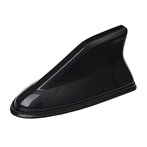 Car Shark Fin Antenna Cover, Roof Aerial Base AM/FM Radio Signal for Car SUV Truck, Vehicle Shark Fin Shape Cover with Adhesive Tape, Car Accessories Antenna Replacement Fits Most Cars (Black)