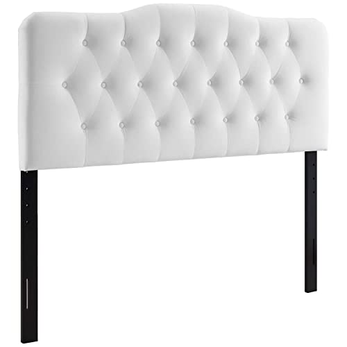 Modway Annabel Diamond Tufted Performance Velvet Queen Headboard in White