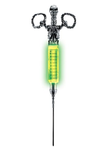 Disguise Men's Radioactive Glowing Syringe Costume Accessory, Silver/Green, Adult