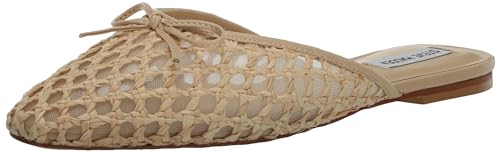 Steve Madden Women's Birdee Mule, Tan Raffia, 8