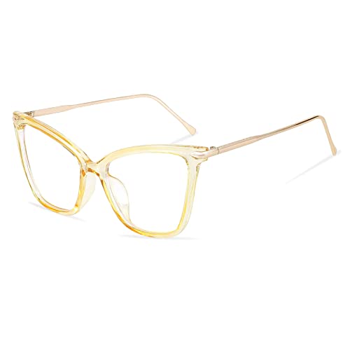 FEISEDY Oversized Cat Eye Glasses Frame with Clear Lenses Eyewear for Women B2460