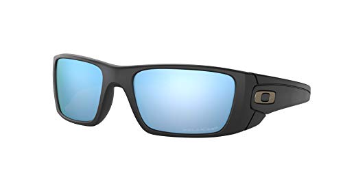 Oakley Men's OO9096 Fuel Cell Rectangular Sunglasses, Matte Black/Prizm Deep Water Polarized, 60 mm