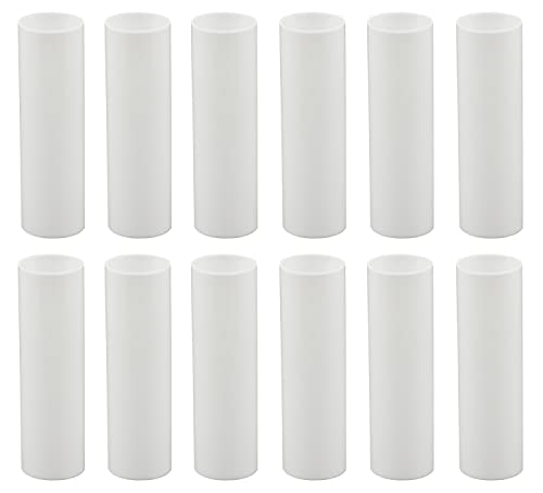 Creative Hobbies Set of 12, 3 Inch Tall White Plastic Candle Covers Sleeves Chandelier Socket Covers ~Candelabra Base