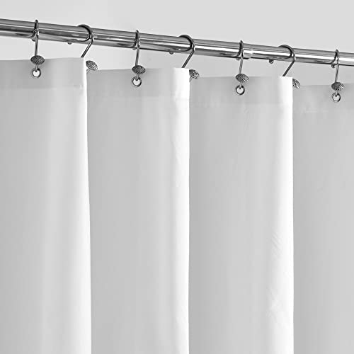 ALYVIA SPRING Extra Long Fabric Shower Curtain Liner Waterproof - 72' x 84', Soft & Lightweight XL Shower Curtain with Magnets, Machine Washable - 72x84, White