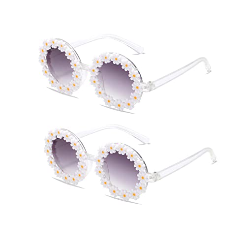 WZWLKJ Round Flower Sunglasses for Baby Girls Flower Shaped Cute Glasses UV 400 Protection Outdoor Beach Girl Boy Gifts
