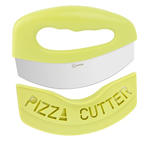 Eirpde Pizza Cutter Food Chopper Pizza Slicer-430Stainless Steel,Multi-Purpose Kitchen Tools with Protective Cover-Super Sharp and Dishwasher Safe