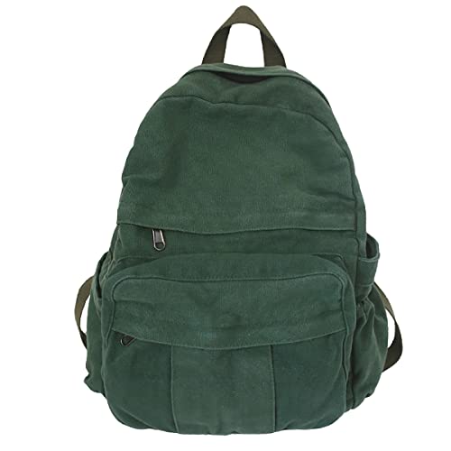GAXOS Laptop Backpack for Women Travel Canvas Backpack for Women Vintage Green Aesthetic Backpack for School