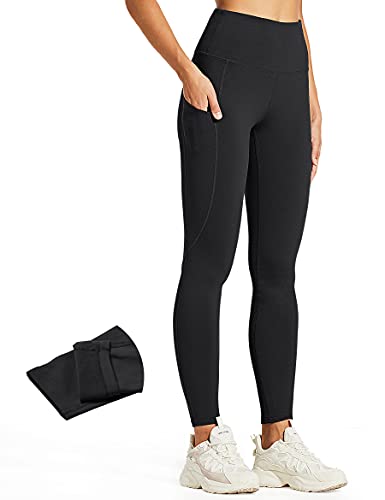 ZUTY Fleece Lined Leggings Women Water Resistant Winter Thermal Warm Insulated Hiking Leggings Pockets Plus Size Black 4XL