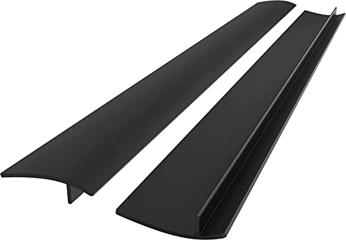 Linda’s Essentials Silicone Stove Gap Covers (2 Pack), Heat Resistant Oven Gap Filler Seals Gaps Between Stovetop and Counter, Easy to Clean Stove Gap Guard (30 Inches, Black)