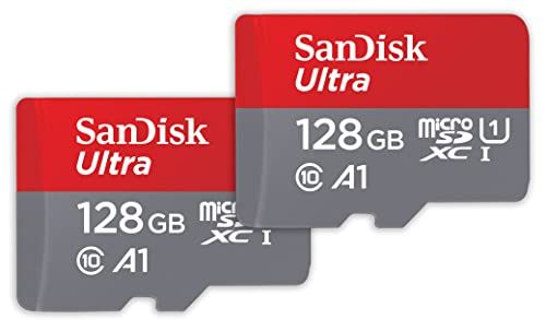 SanDisk 128GB (2-Pack) Ultra microSDXC UHS-I Memory Card (2x128GB) with Adapter - SDSQUAB-128G-GN6MT [New Version]