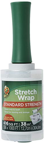 Duck Brand Stretch Wrap Roll, Clear, 5 inches by 1000 feet, 1 Pack, White (285849)