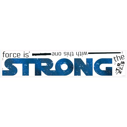 RoomMates RMK3077SCS Star Wars Classic The Force Is Strong Quote Peel and Stick Wall Decals 35.25' x 10'