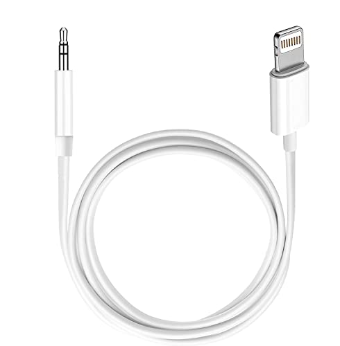 (Apple MFi Certified) iPhone AUX Cord for iPhone,Lightning to 1/8 Inch Audio Cable,3.3ft, Headphone Jack Adapter Male Aux Stereo Audio Cable Compatible for iPhone 14/13/12/11/XR/X/8/7 (White)