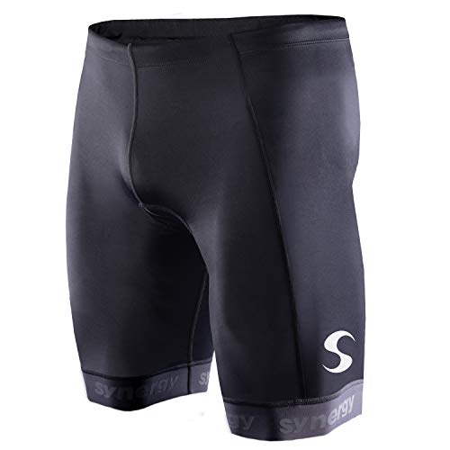 Synergy Men's Elite Tri Shorts with Mesh Pockets (Large) Black