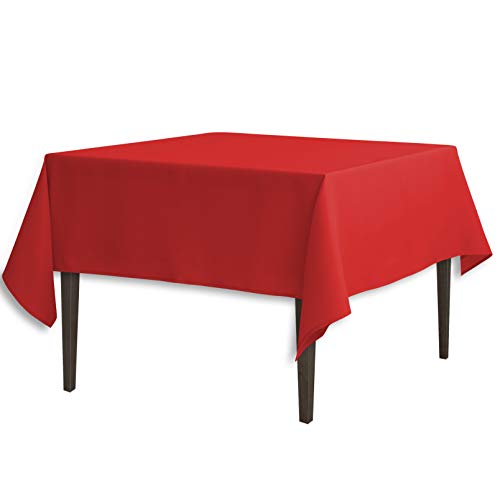 LinenTablecloth 70-Inch Square Polyester Tablecloth Red