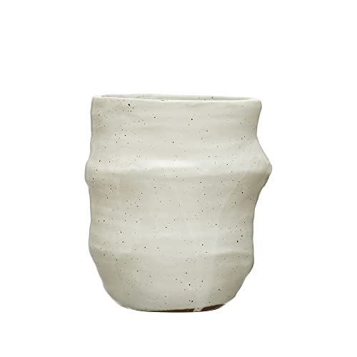 Creative Co-Op Stoneware, White Speckled Finish Crock