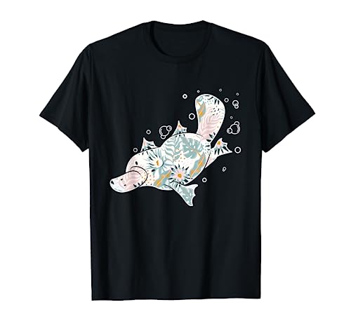 Platypus Floral - Zookeeper Animal Lover Marine Biologist T-Shirt