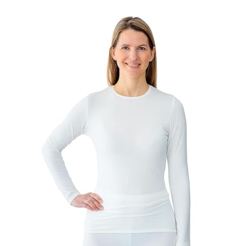 YoRo Naturals Remedywear Long Sleeve Shirt for Eczema, Itchy Skin, Psoriasis, White, Adult Small