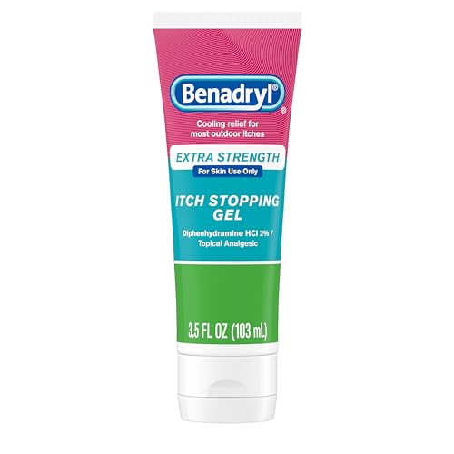 Benadryl Extra Strength Anti-Itch Topical Gel with 2% Diphenhydramine HCI for Itch Relief of Outdoor Itches Associated with Poison Ivy, Insect Bites & More, 3.5 fl. oz