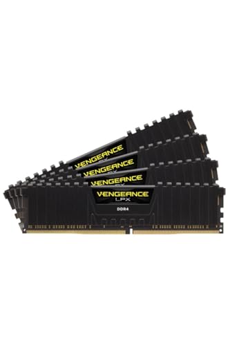 Corsair CMK32GX4M4B3200C16 Vengeance LPX 32GB DDR4 DRAM 3200MHz C16 Memory Kit Black