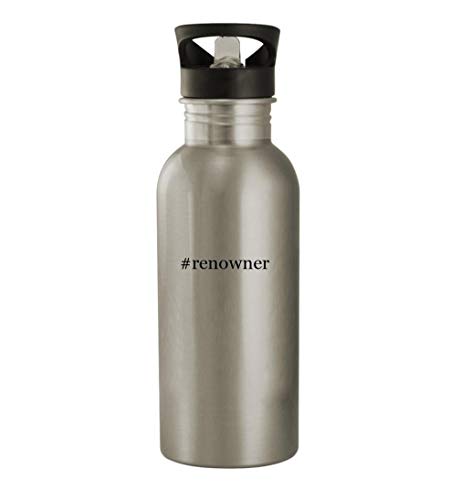 Knick Knack Gifts #renowner - 20oz Stainless Steel Water Bottle, Silver