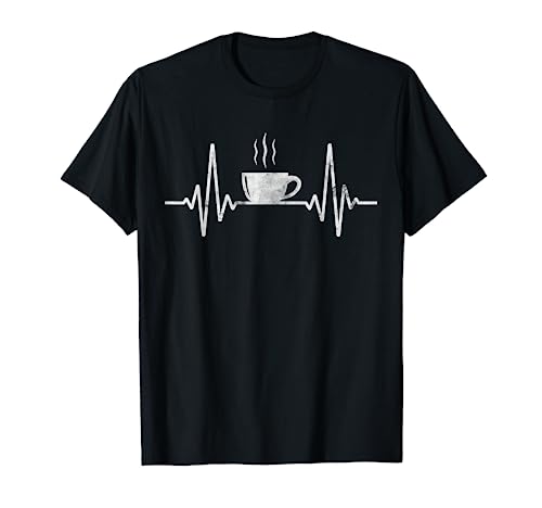 Funny Heartbeat Coffee Shirt Coffee Cup Frequency T-Shirt