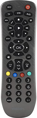 Philips Universal Remote Control Replacement for Samsung, Vizio, LG, Sony, Sharp, Roku, Apple TV, RCA, Panasonic, Smart TVs, Streaming Players, DVD, Simple Setup, 3 Device, Graphite, SRP3229G/27