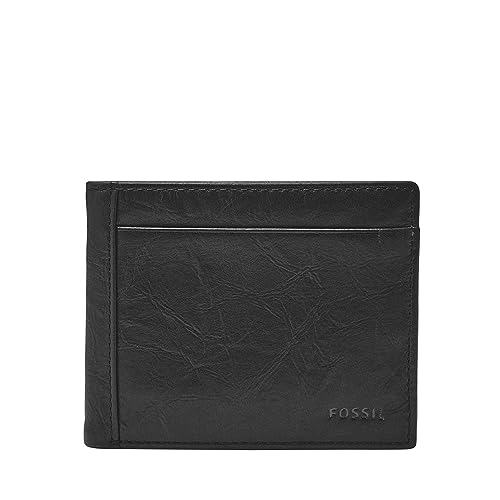 Fossil Men's Neel Leather Bifold with Flip ID Wallet, Black, (Model: ML3899001)
