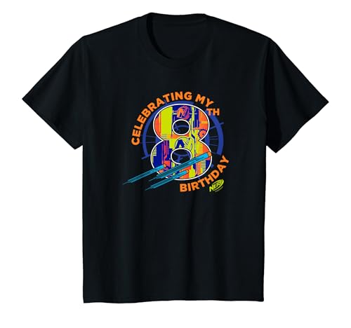 Kids Nerf Birthday Celebrating My 8th Birthday Logo T-Shirt