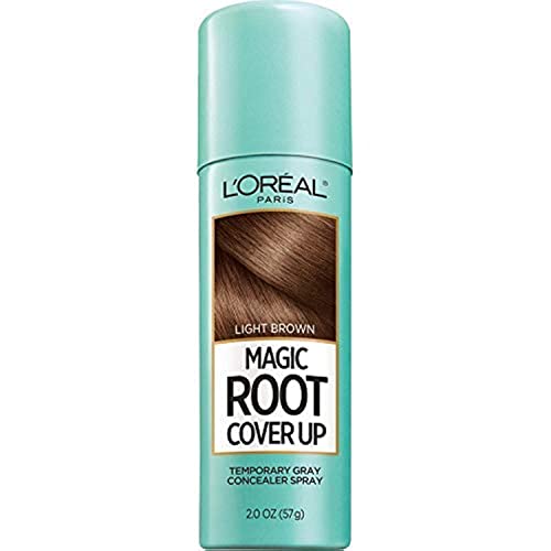 L'Oreal Paris Magic Root Cover Up Gray Concealer Spray Light Brown 2 oz.(Packaging May Vary)