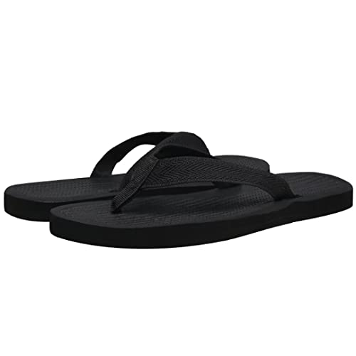 MEGNYA Soft Cushioned Flip Flop Sandals for Women, Comfortable Thong Flat Sandals for Daily Home, Yoga Mat Foam Athletic Slippers for Walking black size 8