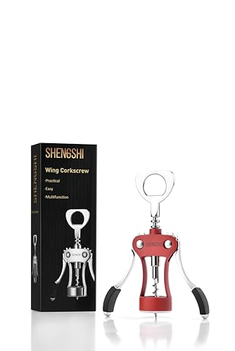 shengshi Wine Opener Zinc Alloy Premium Wing Corkscrew Wine Bottle Opener With Multifunctional Bottles Opener