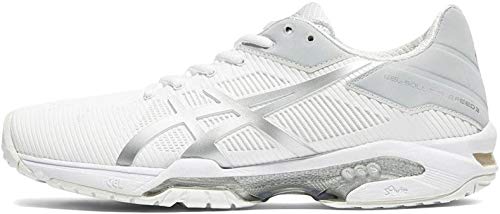 ASICS Gel-Solution Speed 3 Womens Tennis Shoes E650N Sneakers Shoes (UK 5 US 7 EU 38, White Silver 0193)