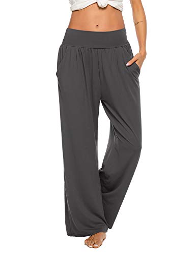 ZJCT Womens Sweatpants Comfy Loose Casual Wide Leg Yoga Workout Lounge Pants with Pockets Dark Gray XL