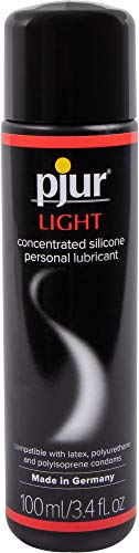 Pjur Light Concentrated Silicone Personal Lubricant Less Viscous Formula for More Skin-to-Skin Contact Lube for Sex & Massage | 3.4 fl oz/100ml