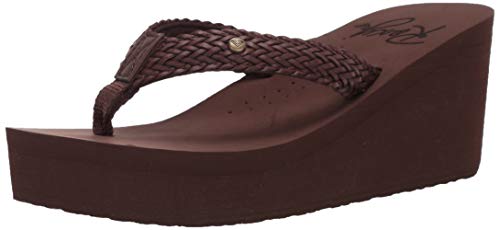Roxy Women's Mellie Wedge Sandal,CHOCOLATE,9 M US
