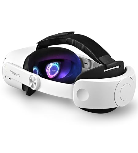 TRANSNOVO Compatible with Oculus Quest 2 Head Strap, VR Accessory for Meta Quest 2, One-Button Retractable Lightweight Elite Strap,Enhanced Comfort Support and Gaming Immersion in VR —— White Button