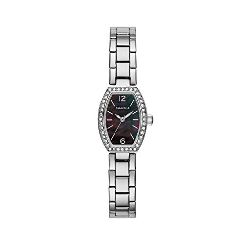 Caravelle by Bulova Ladies' Dress Silver-Tone Stainless Steel Watch, Crystal Accent Style: 43L204