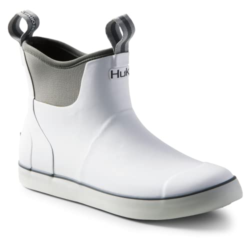 HUK mens Rogue Wave Shoe | High-performance Fishing & Deck Rain Boot, White - New, 10 US