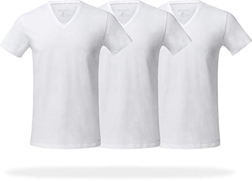 Pair of Thieves Men's 3 Pack Super Soft V-Neck T-Shirt, White, X-Large
