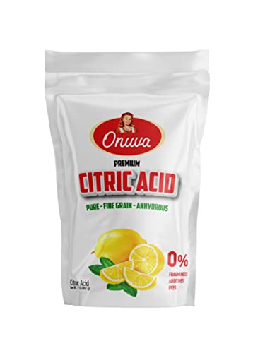 Citric Acid by Onuva | 2 Pound (907 gr) Pure Citric Acid,NON-GMO Project VERIFIED Flavor Enhancer&All-Natural Preservative | Fragrance Free CitricAcid for Bath Bombs,Cooking,Homemade Cleaning Supplies