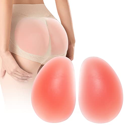 N.thr 1 Pair Silicone Butt Lift Pads,1.18 inch Thick Fake Butt Lifter Women Fake Buttocks Enhancers Inserts Removable Padding for Padded,Suitable for all kinds of women's shaping pants Pink…