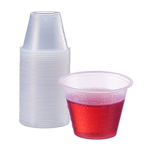 Comfy Package, [100 Count - 1 oz.] Plastic Disposable Medicine Measuring Cup for Liquid Medicine, Epoxy, & Pills