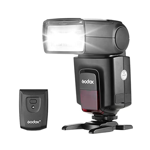 GODOX TT520ⅡUniversal On-Camera Flash Electronic Speedlite + AT-16 2.4G Wireless Trigger Transmitter Guide Number 33 S1 S2 Modes Replacement for Canon Nikon Pentax