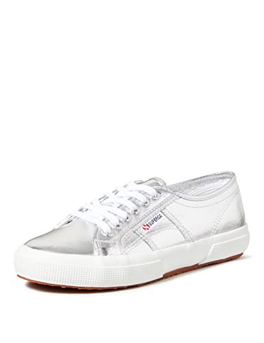 Superga Women's 2750-cotmetu Low-Top Sneakers, Silver, 8.5