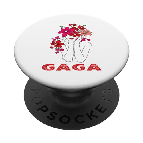 Gaga Women With Flowers On Her Head Happy Mothers Day PopSockets Standard PopGrip