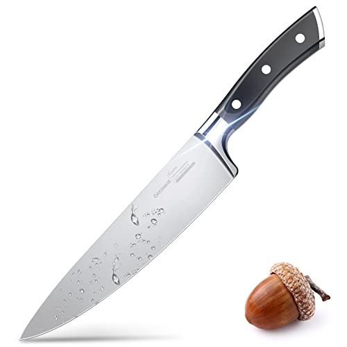 OAKSWARE Chef Knife, 8' Cutting & Cooking Kitchen Knife - High Carbon German Steel Razor Sharp Knives Professional Meat Knife with Ergonomic Handle