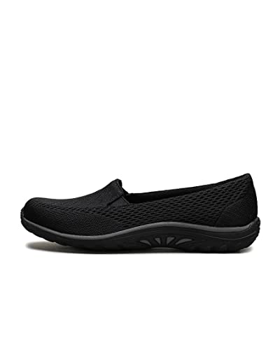 Skechers womens Reggae Fest Willows Flat, Black, 8 US